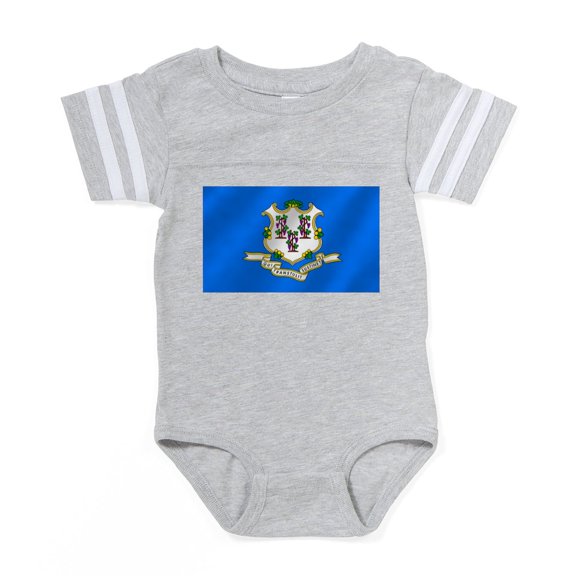 CafePress - Flag Of Connecticut - Cute Infant Baby Football Bodysuit