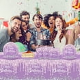 thumbnail image 7 of Birthday Party Tableware, Happy Birthday Plates Set Birthday Cutlery Including Birthday Paper Plates Birthday Napkins Forks and Tablecloth for Birthday Supplies, Purple, 7 of 7