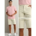 thumbnail image 4 of INSPIRE CHIC Men's Classic Button Solid Color Flat Front Zipper Formal Chino Dress Shorts 32 Beige, 4 of 6