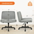 thumbnail image 3 of NEO CHAIR Criss Cross Legged Office Desk Vanity Armless Chair with Wheels Swivel, Gray, 3 of 8