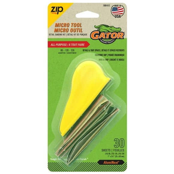 ZIP Hook & Loop Micro Sanding Kit, Assorted 80/120/220