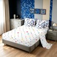 thumbnail image 4 of Manfei Jungle Bear Queen Bedding, Woodland Rustic Tree Bedding Comforter Set Queen, White Navy, Polkadot Reversible, 7 Pieces, 4 of 5