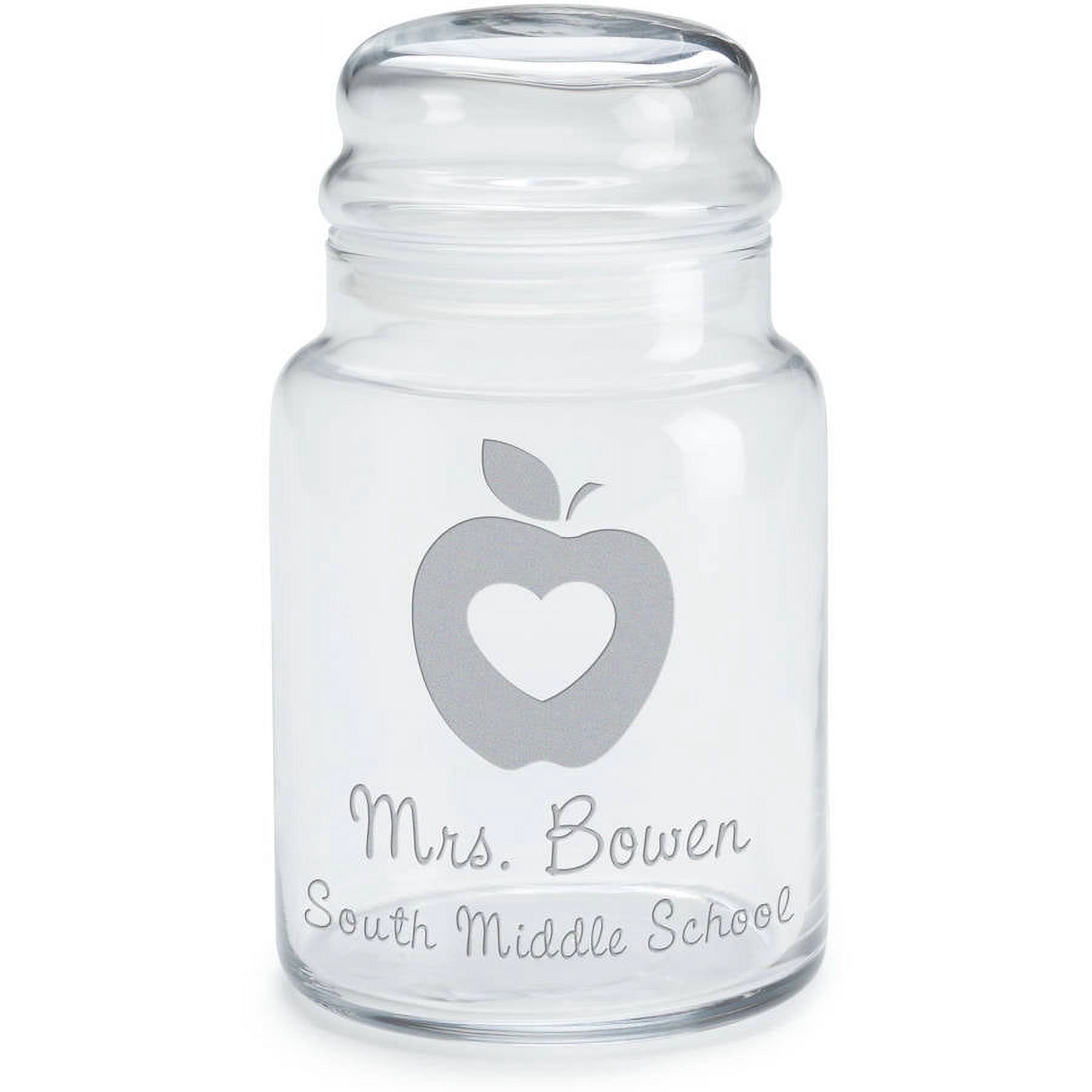 Personalized Teacher's Apple Glass Jar