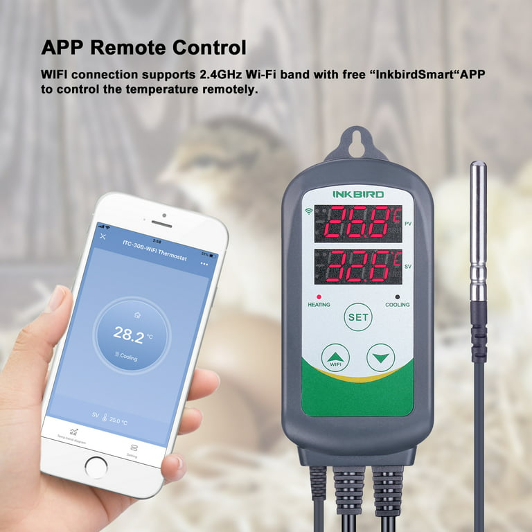 Remote control thermostat, remote temperature monitor with cell phone