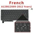 thumbnail image 1 of New A1286 For Macbook Pro 15" Replacement Keyboard US UK Russian French Spain Arabic Version 2009 2010 2011 2012 Year FR, 1 of 6