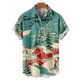thumbnail image 2 of Tops Para Hombre Tops Con Estampado Navideño Botones Casuales Playa Camisa de Manga Corta Descubierta Sin Posicionamiento Blusa Odeerbi ODB179636, 2 of 7