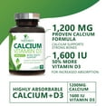 thumbnail image 3 of Calcium Supplement 1200 mg - with Vitamin D3 for Best Absorption - Supports Immune Health, Bones & Teeth - Nature's Calcium Carbonate + 1600 IU of D3 - Bottled in USA for Women & Men - 180 Tablets, 3 of 10