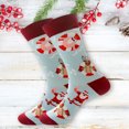 thumbnail image 1 of CUZIBR Socks For Women Thick Fuzzy Lined Cute Pattern Striped Print Crew Socks Grip Cozy Comfort Plush Winter Warmth Slipper Socks Comfy Dailywear,I,One Size, 1 of 2