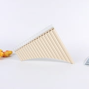 Pan Flute 18 Pipes Pan Pipe Instrument Key of C for Beginners Learning Teaching with User Manual