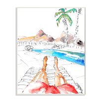 Stupell Industries Desert Summer Poolside Man Red Bathing Suit Wall Plaque by Mark Higden