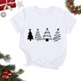 thumbnail image 3 of Navidad Mujeres Tops, Cuello Redondo Manga Corta Impresa Camiseta, Vintage Holiday Humor Tee Top, 3 of 4