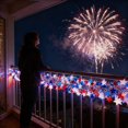 thumbnail image 5 of Patriotic Holiday Star Shaped String Lights 50 or 100 Count Plug in with Timer for Independence Day Celebration Outdoor Garden Patio Party Decor Warm White Glow Fiber Strands, 5 of 9