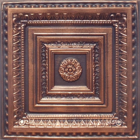 Brilliance Antique Copper Black PVC Ceiling Tiles for Drop in Grid System (10 pack)