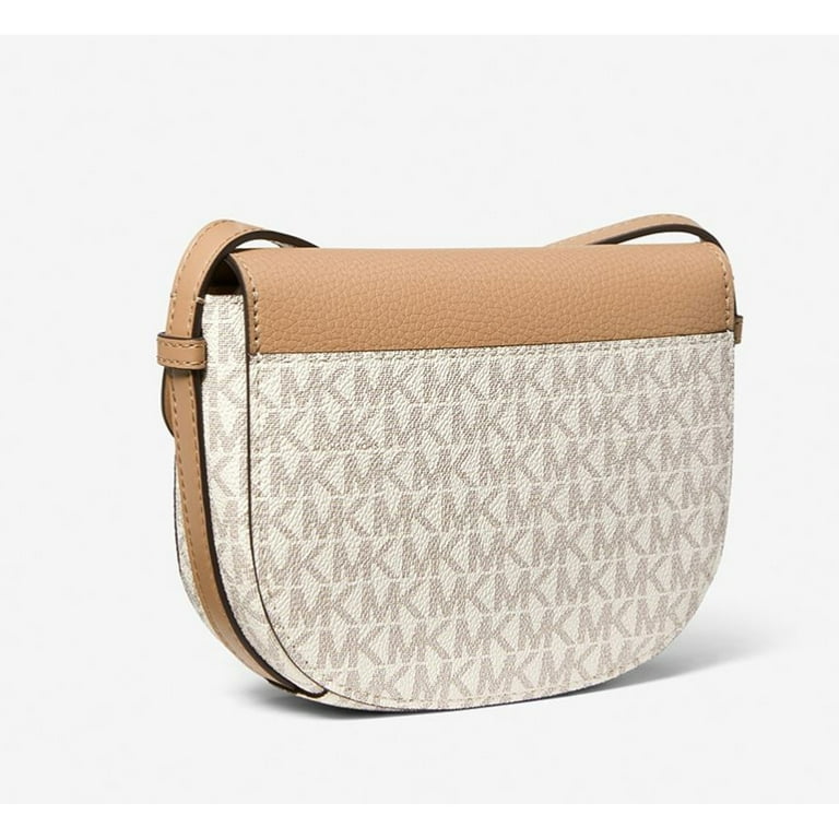 Michael Kors Womens Reed Small Logo and Leather Crossbody