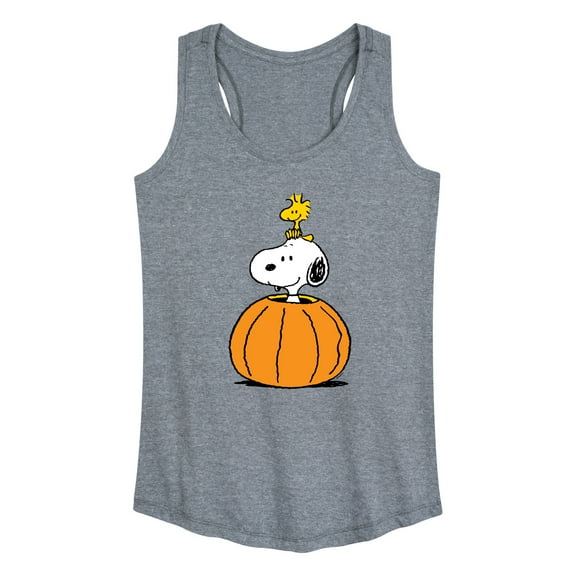 Peanuts - Snoopy Woodstock Pumpkin - Women's Racerback Tank Top