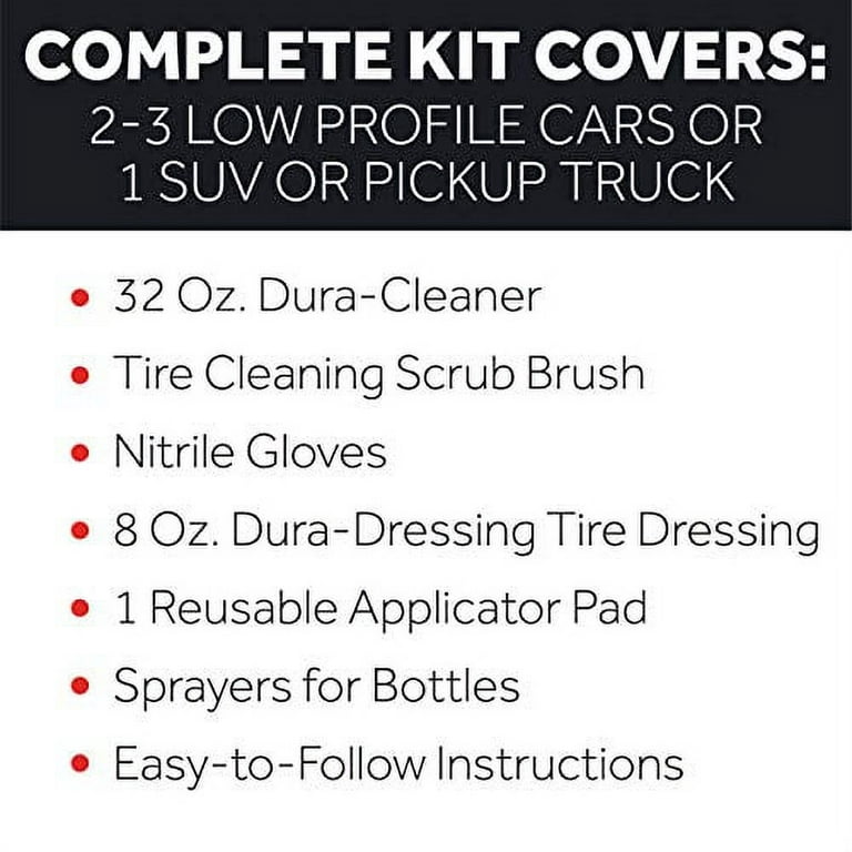 Dura-Dressing Total Tire Kit, Single Car Kit – All Inclusive Tire Shine,  and Cleaner Kit for a Lasting Shine and Brilliant Finish, Tire & Wheel Care