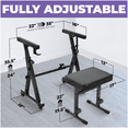 thumbnail image 4 of Liquid Stands Piano Keyboard Stand and Bench Set - Portable Heavy Duty Music Stand for 54-88 Key Electric Pianos and Adjustable Piano Bench, Stool - Sturdy Keyboard Music Stand w/ Wheels and Seat, 4 of 7