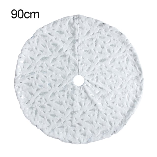 Falda de árbol de Navidad debajo de la alfombra de pie de árbol Manta blanca de plumas para decoración de fiestas, plateado, 90cm sidaley HA008201-03