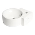thumbnail image 2 of Pemberly Row White 17" Tiny Corner Wall Mounted Ceramic Sink with Faucet Hole, 2 of 5