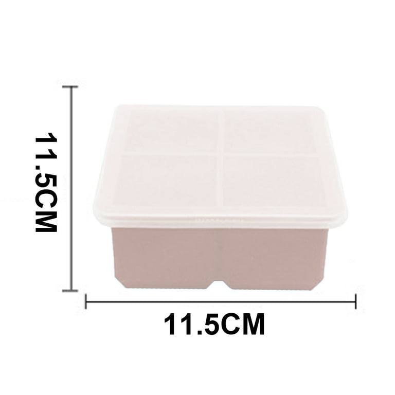 Kinggrand Kitchen 2-Cup Silicone Freezer Tray with Lid 4 Pack Silicone  Freezer Molds Square Food Freezing Container Make 4 Perfect Soups, Broths