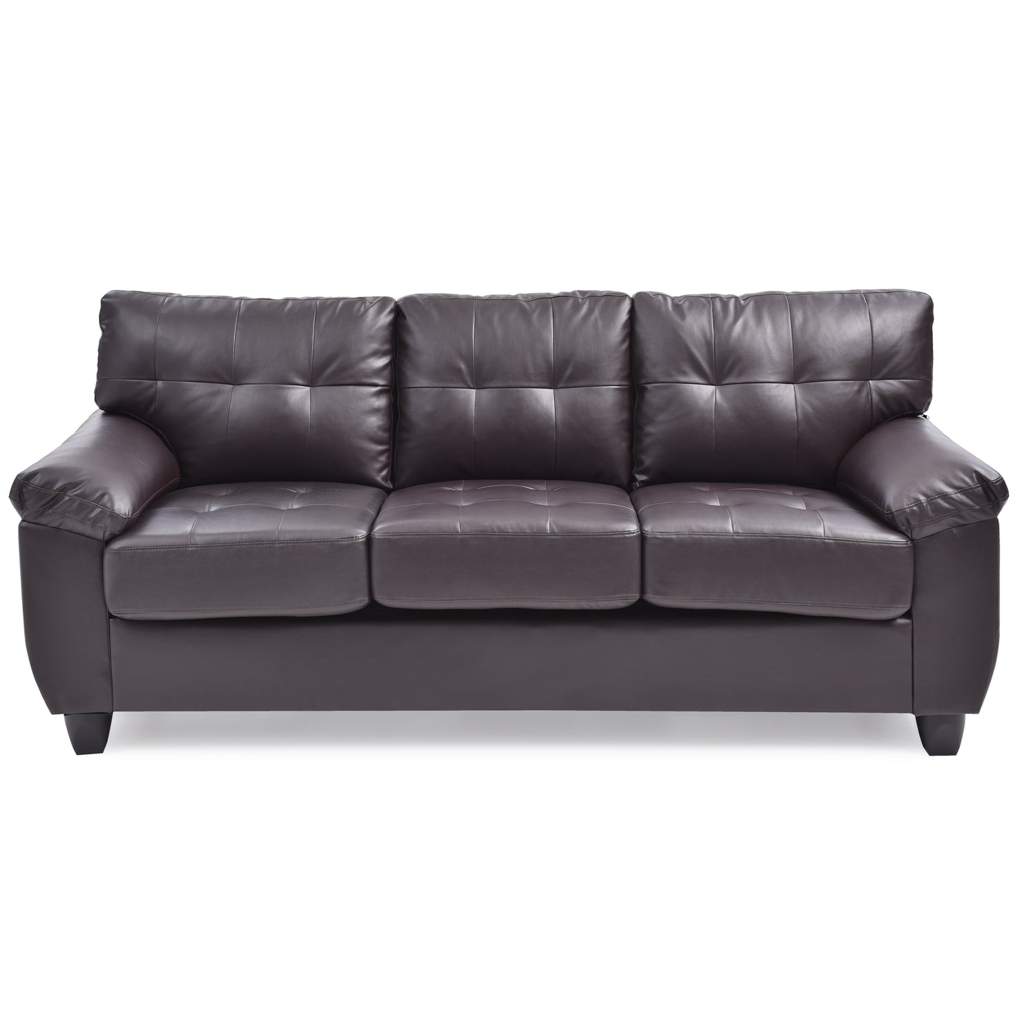 Glory Furniture Gallant Faux Leather Sofa in Cappuccino