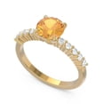 thumbnail image 2 of 2.25 Carat Unique Round Cut Natural Diamond (F-G/VS1) & Citrine Gemstone Engagement Ring for her 18K Yellow Gold Size 6.5 by Diamond-Capitals, 2 of 7
