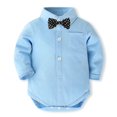 thumbnail image 3 of ETHAN Baby Boy Dress Suit Clothes Sets Infant Tuxedo Gentleman Suits Outfits Bowtie Shirt Suspenders Pants Beret Hat 0-24M, 3 of 8