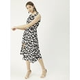 thumbnail image 3 of Moomaya Printed Stylish Back Dress, Front Slit Calf Length Dresses For Women, 3 of 8