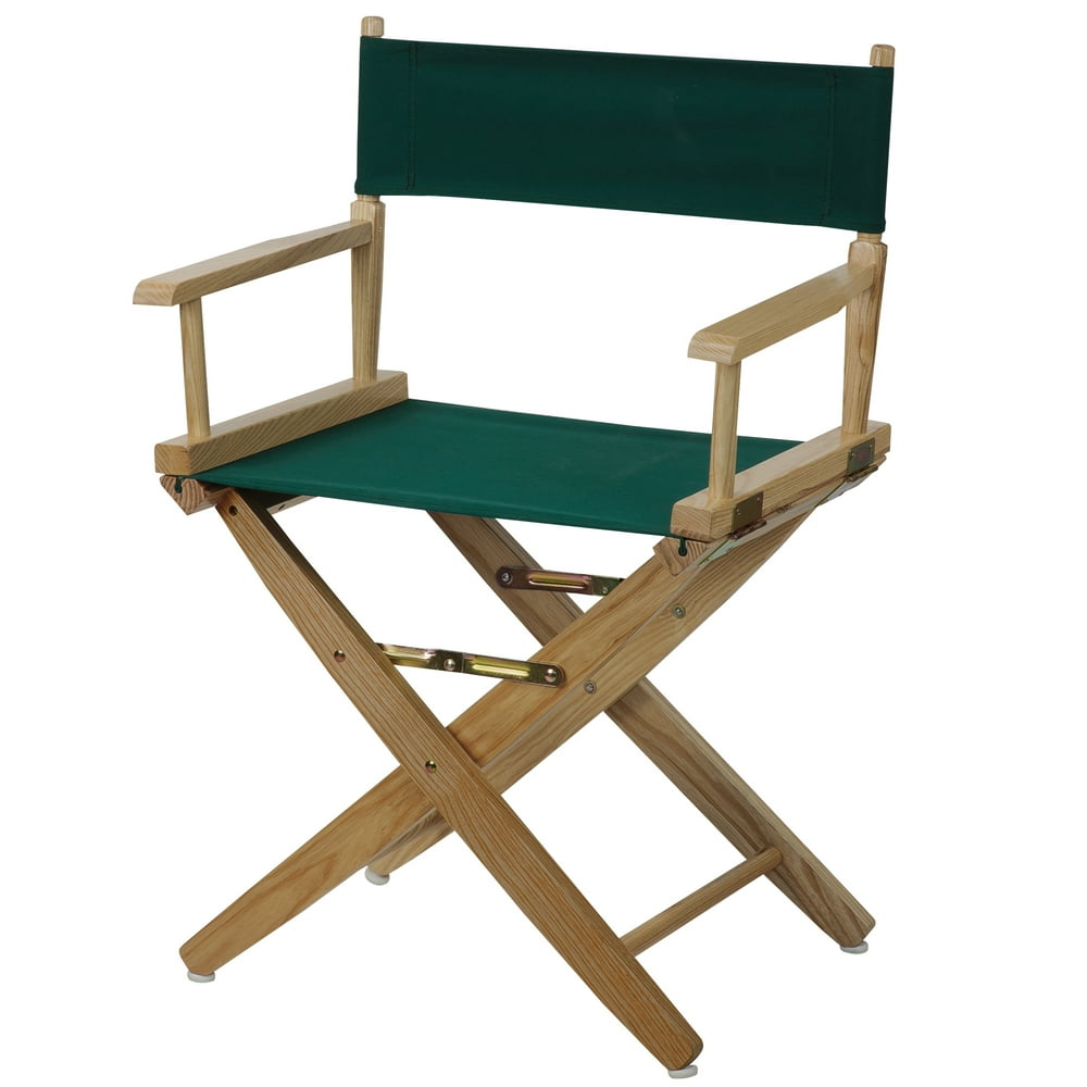 ExtraWide Premium 18" Directors Chair Natural Frame W/Hunter Green