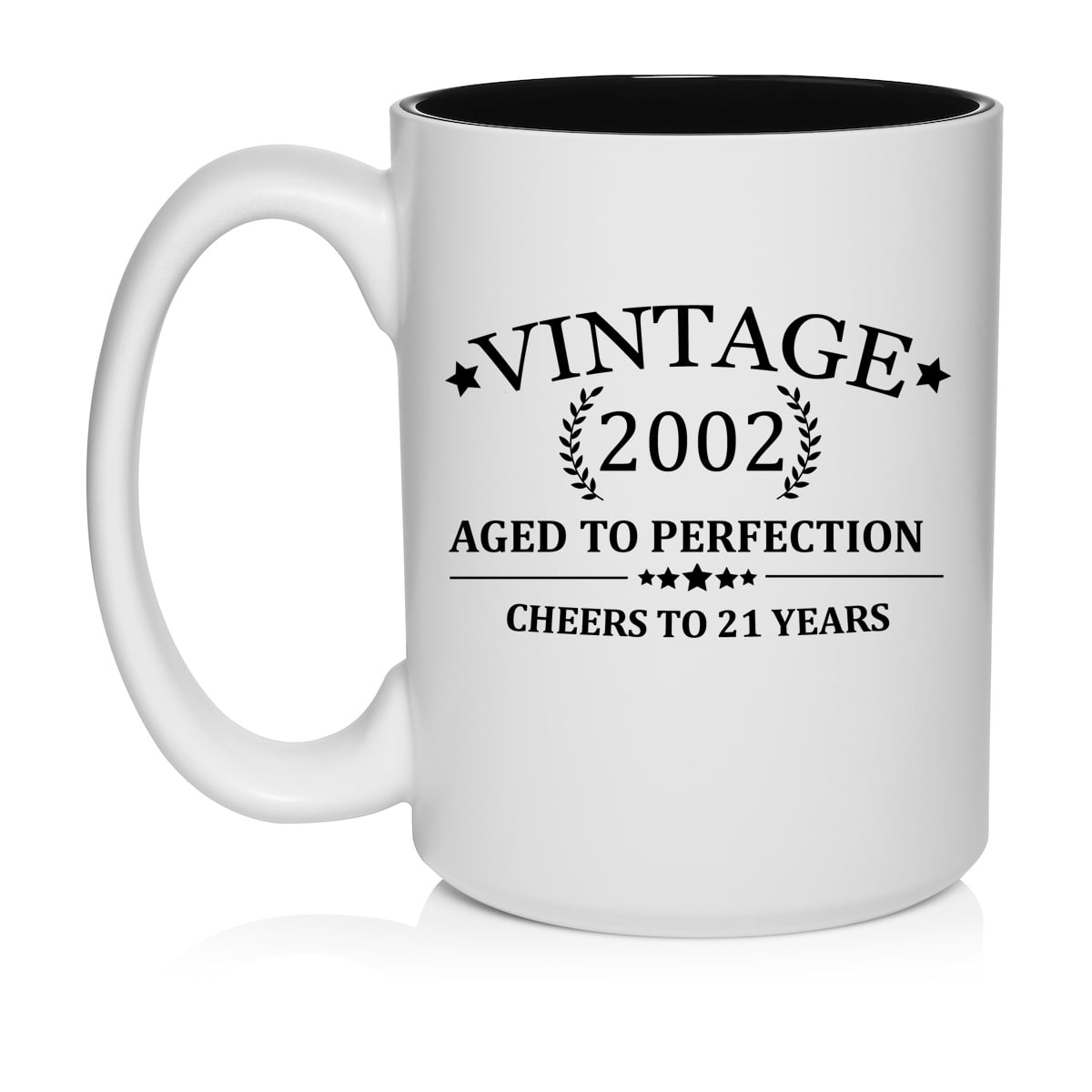 Cheers To 21 Years Vintage 2002 21st Birthday Ceramic Coffee Mug Tea
