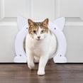 thumbnail image 3 of Puerta interior para puerta de gato, puerta para mascotas, orificio para puerta para perros, gatitos, fácil de instalar (blanco), 3 of 5