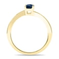 thumbnail image 3 of SZUL Women's Solitaire Oval Shaped Sapphire Wave Ring in 10K Yellow Gold, 3 of 5