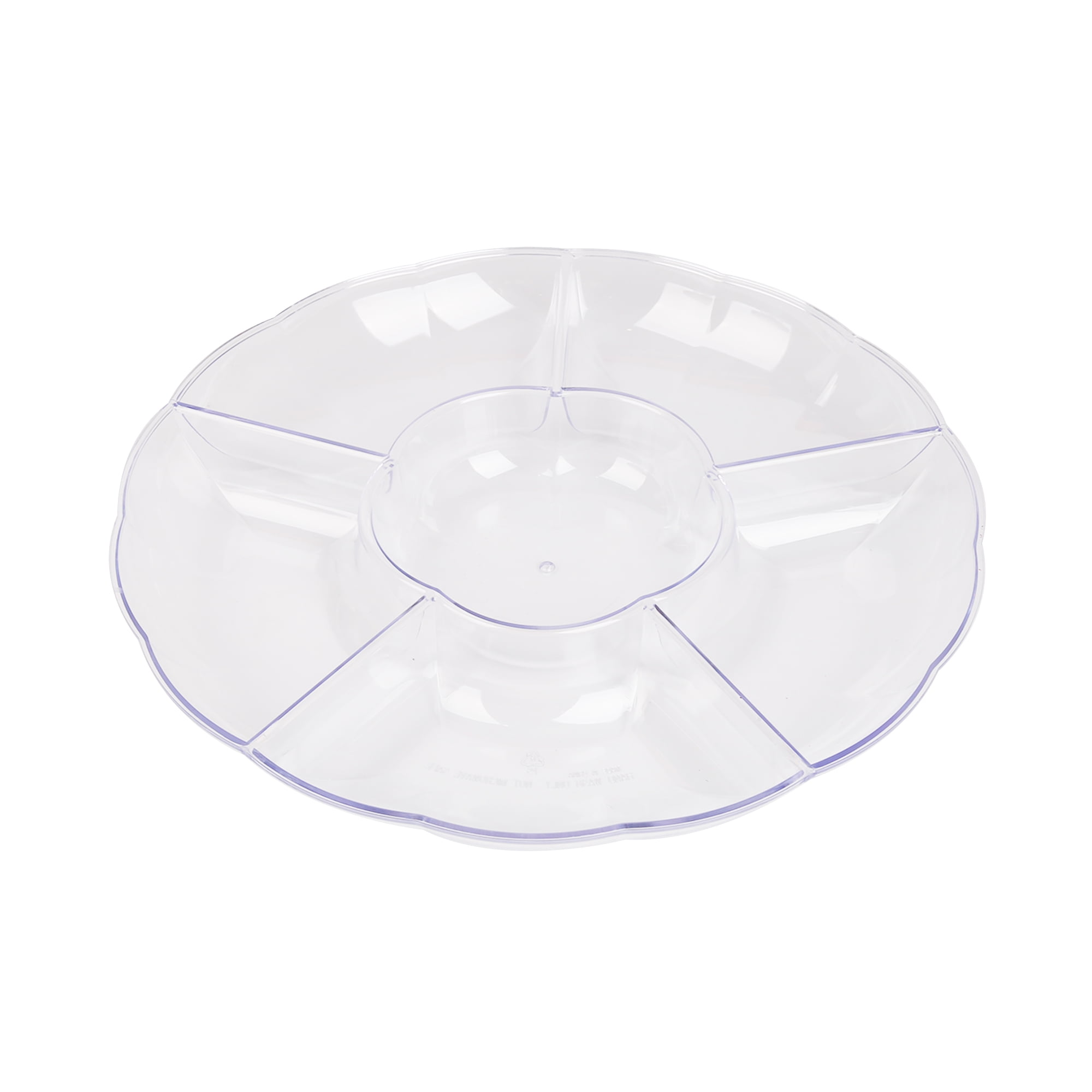 American Style Thicker Round Plastic Containers 2 Compartment Tray