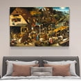 thumbnail image 4 of Pieter Brueghel the Elder Netherlandish Proverbs Canvas Poster Bedroom Decor Sports Landscape Office Room Decor Gift,Frame-style,08x12inch(20x30cm), 4 of 8