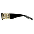 thumbnail image 3 of Balenciaga BB 0096S Plastic Womens Rectangle Sunglasses Black/Gold 51mm Adult, 3 of 4