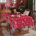 thumbnail image 1 of Fiudx Mantel Navideño, Tela Impermeable y a Prueba de Aceite, Diseño Festivo de Papá Noel y Reno, Decoración para Fiestas, Fácil Instalación y Mantenimiento, Apto para Mesas Estándar, 1 Pieza, 1 of 1