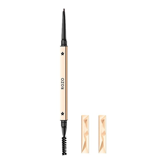 NO-802-Grey Lápiz de cejas resistente al agua, kit profesional para mejorar las cejas con cepillo para cejas. Crea cejas naturales y mantenlas todo el día, gris