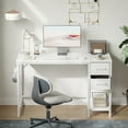 thumbnail image 3 of Banti 40" Modern Computer Desk with Drawers and Shelf, Reversible Storage, Small Study Table for Home Office, Bedroom or Dorm, White, 3 of 8