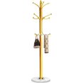 thumbnail image 1 of Metal Coat Rack Stand with Natural Marble Base, Coat Rack Freestanding, Free Standing Hall Tree with 12 Hooks for Hanging Clothes, Bags, Scarfs, Coat Hanger for Entryway, Hallway (Gold), 1 of 8