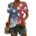 thumbnail image 4 of HEILAU 4th of July Shirts for Women Independence Day American Flag Graphic Tees Patriotic Vintage Print Floral Casual V Neck T Shirt Summer Tops, 4 of 5