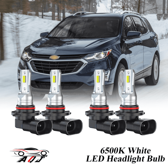 Compatible with Chevy Equinox 2018-2022 LED Headlight KIT High Low Beam Combo Bulbs (Pack of 4) , 6500K White 10,000LM Super Bright, Plug and Play