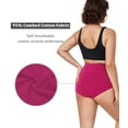thumbnail image 4 of Wirarpa Women's High Waisted Cotton Panties Full Coverage Post Partum Underwear 5 Pack(3X-Large, Black/Blue/Purple/Orange/Green), 4 of 6