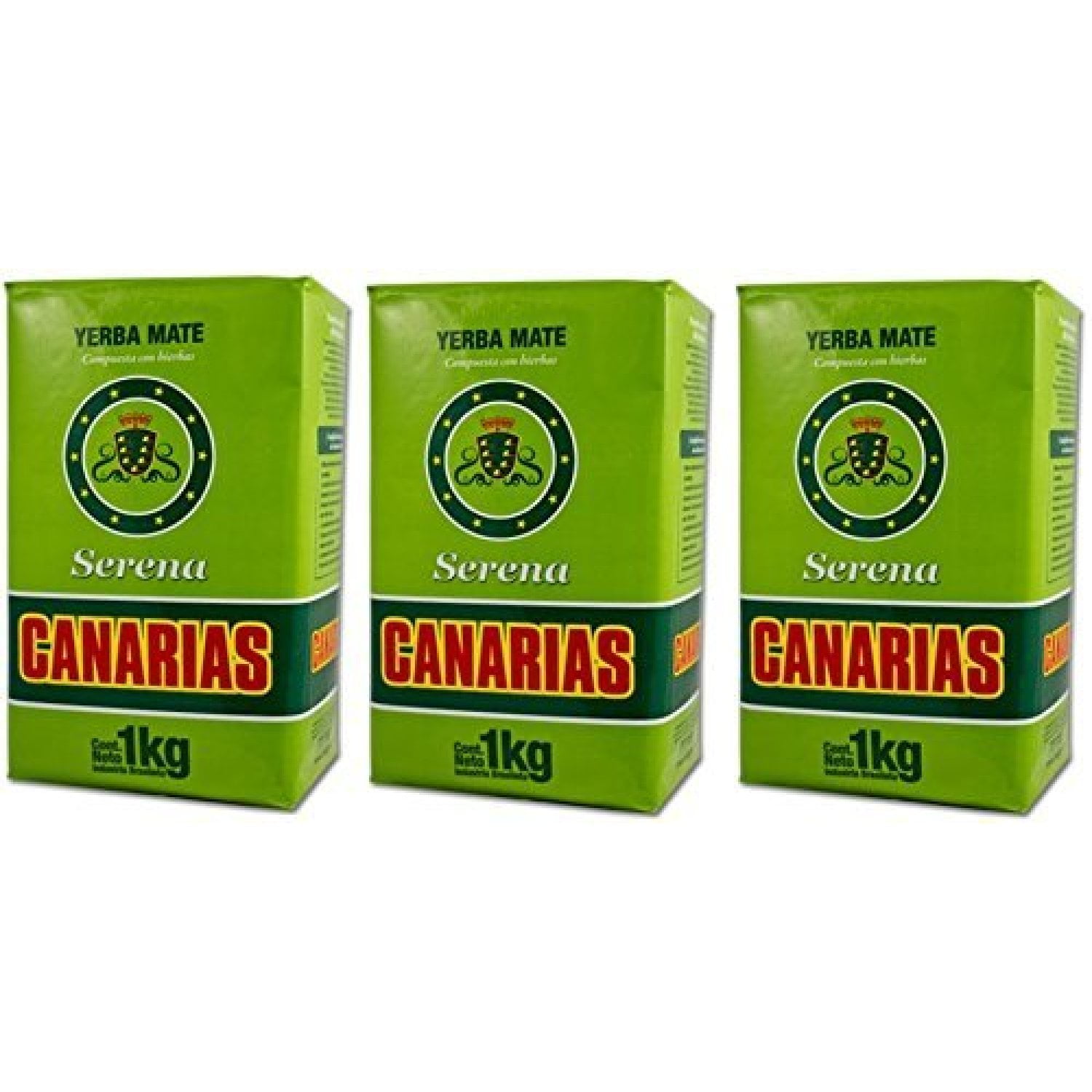 Canarias Serena 3 PACK Yerba Mate Tea 1 Kg Uruguay Brazil by Canarias