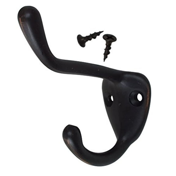 GlideRite 3 in. Large Double Wall Coat Hooks, Oil Rubbed Bronze, Pack of 10