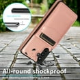 thumbnail image 6 of ELEHOLD Wallet Case for Samsung Galaxy A14 5G Credit Card Slots Premium Leather Magnetic Buckle Vertical & Horizontal Kickstand Function Shockproof Flip Wallet Cover,Rosegold, 6 of 7
