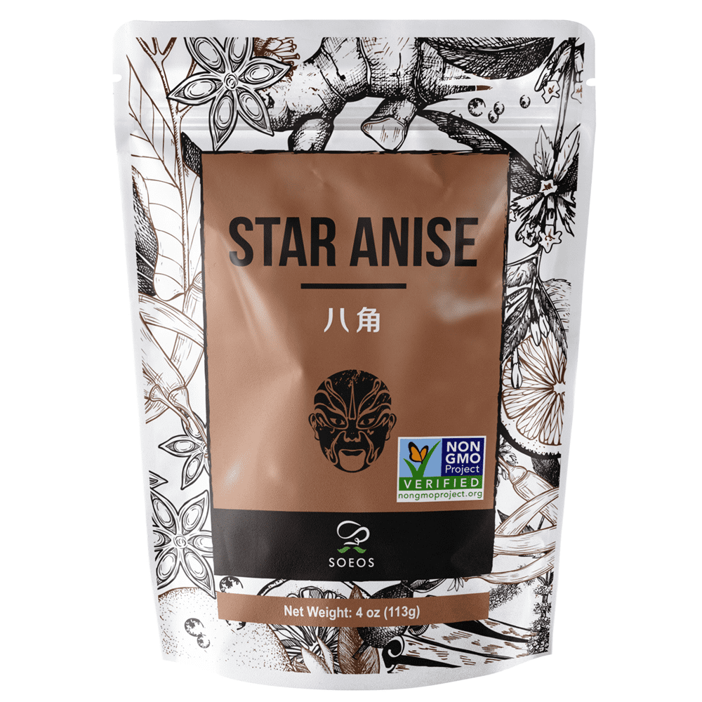 Soeos Star Anise Seeds 4oz, Anis Estrella, Chinese Star Anise Pods