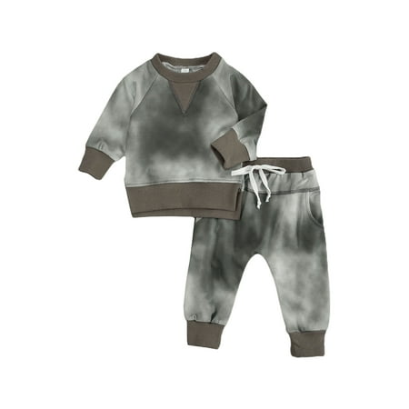 

Sunisery Boy s Tie-dyed Sets Pullover Sweater Top with Elastic Long Pants