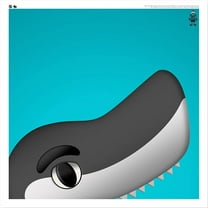 S.J. Sharkie San Jose Sharks 12'' x 12'' Minimalist Mascot Poster Print