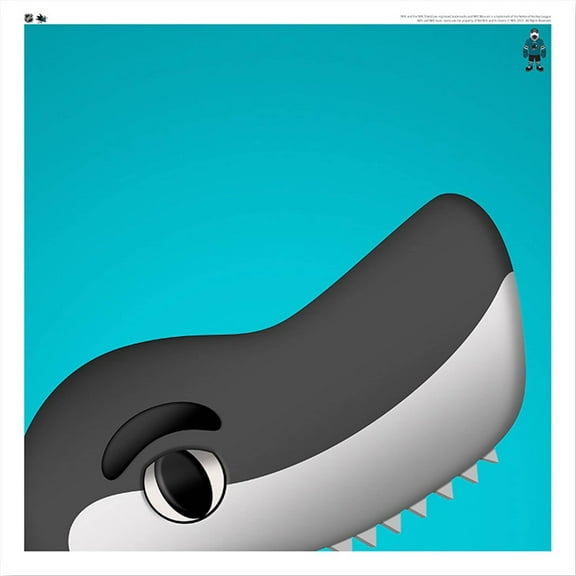 S.J. Sharkie San Jose Sharks 12'' x 12'' Minimalist Mascot Poster Print