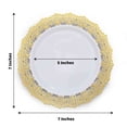 thumbnail image 3 of Efavormart 10 Pack | 7" White With Gold Lace Rim Plastic Dessert Appetizer Plates, Disposable Salad Party Plates, 3 of 11